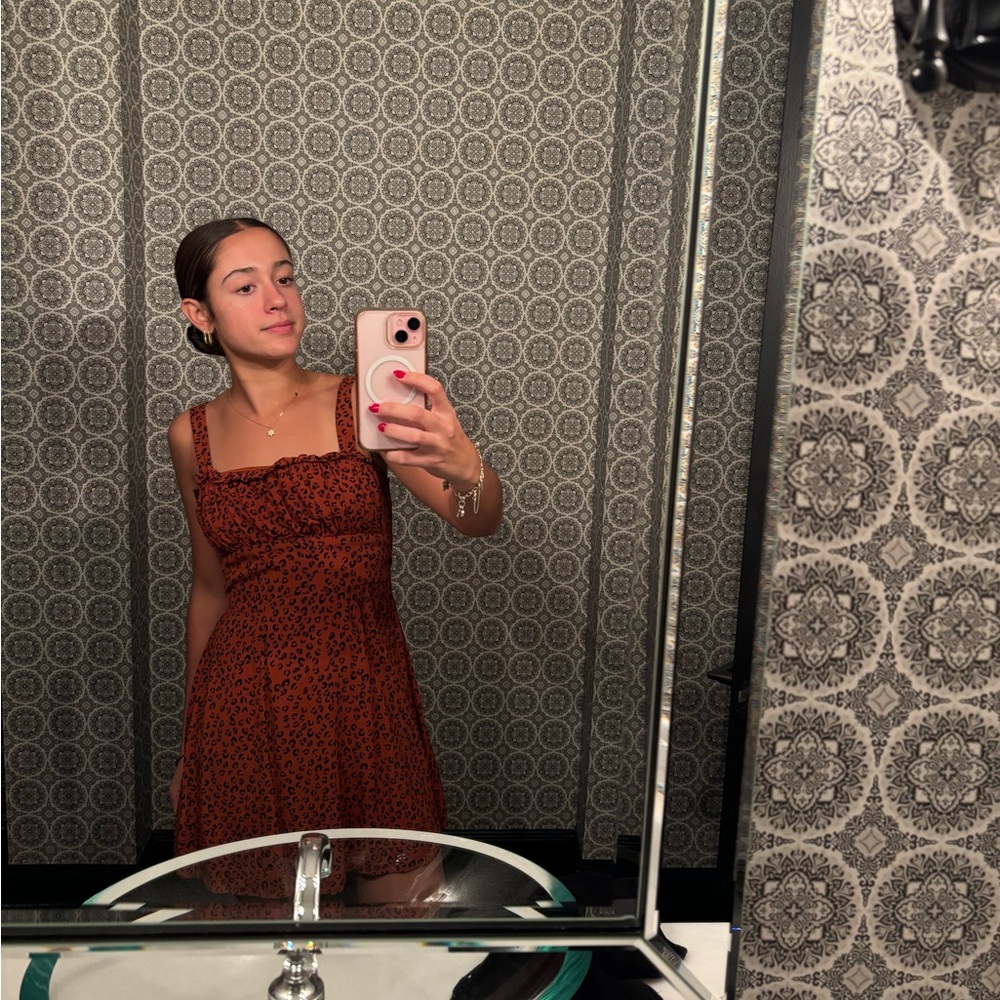 Mini leopard print dress